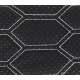 Material piele eco Negru cu gaurele model hexagon / cusatura Gri MALE-6090