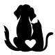 Decoratiune metalica de perete Krodesign Cat & Dog, diametru 48 cm, negru FMG-KRO-1248