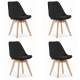 Set 4 scaune bucatarie/living, Artool, Nori, catifea, lemn, negru, 48.5x54x84 cm MART-3397_1S