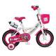 Bicicleta pentru fetite cu roti ajutatoare si cosulet 12 inch Pink 1281 MAKS-810