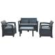 Set mobilier gradina/terasa, antracit, 1 masa, 2 scaune, 1 canapea, Chanter MART-ZUM6454