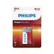 Baterie Philips Power Alcalin, 9V, 6LR61 FMG-LCH-PH-6LR61P1B/1