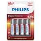 Set 6 baterii alcaline Philips Power, AA, marime LR06, 1.5 V FMG-LCH-PH-LR6P4B/10